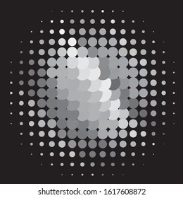 Monochrome geometric vector background. Abstract halftone illustration pattern. Vintage texture