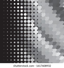 Monochrome geometric vector background. Abstract halftone illustration pattern. Vintage texture