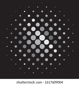 Monochrome geometric vector background. Abstract halftone illustration pattern. Vintage texture
