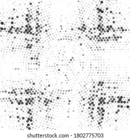 Fondo vectorial geométrico monocromo. Resumen del patrón de ilustración de medio tono. Textura vintage
