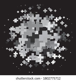 Fondo vectorial geométrico monocromo. Resumen del patrón de ilustración de medio tono. Textura vintage