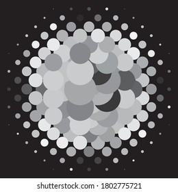 Monochrome geometric vector background. Abstract halftone illustration pattern. Vintage texture