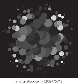 Monochrome geometric vector background. Abstract halftone illustration pattern. Vintage texture