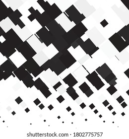Monochrome geometric vector background. Abstract halftone illustration pattern. Vintage texture