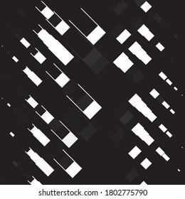 Monochrome geometric vector background. Abstract halftone illustration pattern. Vintage texture
