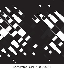 Monochrome geometric vector background. Abstract halftone illustration pattern. Vintage texture
