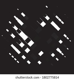 Monochrome geometric vector background. Abstract halftone illustration pattern. Vintage texture