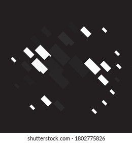 Monochrome geometric vector background. Abstract halftone illustration pattern. Vintage texture