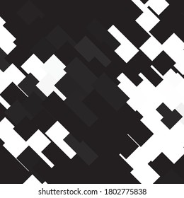 Monochrome geometric vector background. Abstract halftone illustration pattern. Vintage texture
