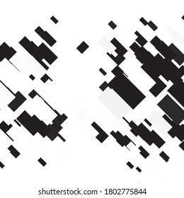 Fondo vectorial geométrico monocromo. Resumen del patrón de ilustración de medio tono. Textura vintage