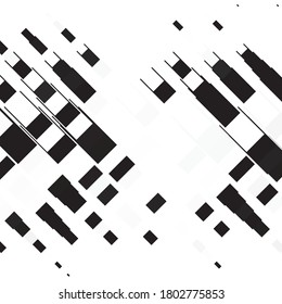 Fondo vectorial geométrico monocromo. Resumen del patrón de ilustración de medio tono. Textura vintage