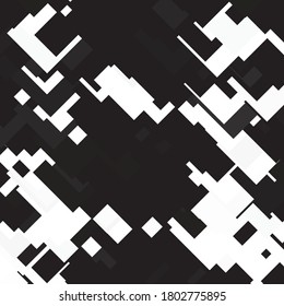 Monochrome geometric vector background. Abstract halftone illustration pattern. Vintage texture