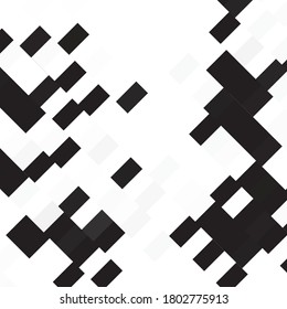 Monochrome geometric vector background. Abstract halftone illustration pattern. Vintage texture