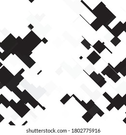 Monochrome geometric vector background. Abstract halftone illustration pattern. Vintage texture
