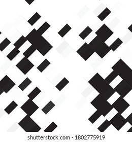 Monochrome geometric vector background. Abstract halftone illustration pattern. Vintage texture