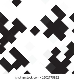 Monochrome geometric vector background. Abstract halftone illustration pattern. Vintage texture