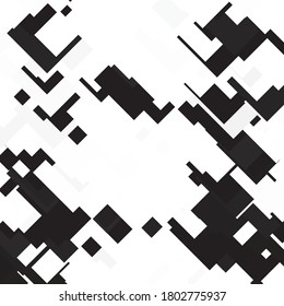 Fondo vectorial geométrico monocromo. Resumen del patrón de ilustración de medio tono. Textura vintage