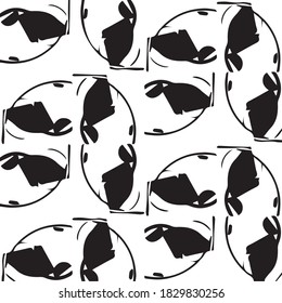 Monochrome geometric vector background. Abstract halftone illustration pattern. Vintage texture