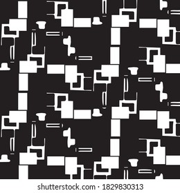 Monochrome geometric vector background. Abstract halftone illustration pattern. Vintage texture