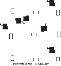 Monochrome geometric vector background. Abstract halftone illustration pattern. Vintage texture