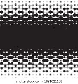 Monochrome geometric vector background. Abstract halftone illustration pattern. Vintage texture