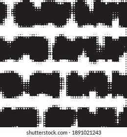 Monochrome geometric vector background. Abstract halftone illustration pattern. Vintage texture