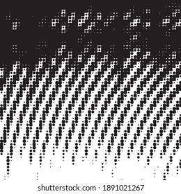 Monochrome geometric vector background. Abstract halftone illustration pattern. Vintage texture