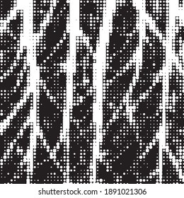 Monochrome geometric vector background. Abstract halftone illustration pattern. Vintage texture