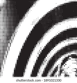 Monochrome geometric vector background. Abstract halftone illustration pattern. Vintage texture