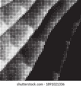 Fondo vectorial geométrico monocromo. Resumen del patrón de ilustración de medio tono. Textura vintage