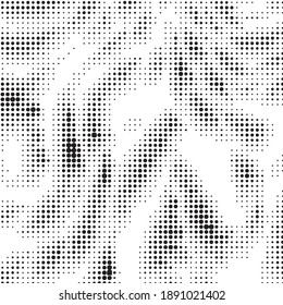 Monochrome geometric vector background. Abstract halftone illustration pattern. Vintage texture