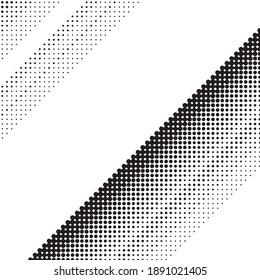 Monochrome geometric vector background. Abstract halftone illustration pattern. Vintage texture