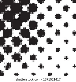 Monochrome geometric vector background. Abstract halftone illustration pattern. Vintage texture