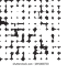 Monochrome geometric vector background. Abstract halftone illustration pattern. Vintage texture