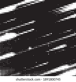 Monochrome geometric vector background. Abstract halftone illustration pattern. Vintage texture