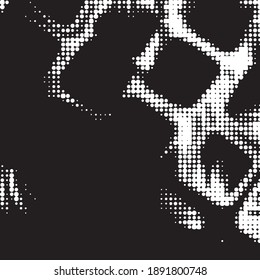 Monochrome geometric vector background. Abstract halftone illustration pattern. Vintage texture