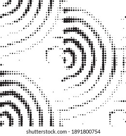 Monochrome geometric vector background. Abstract halftone illustration pattern. Vintage texture