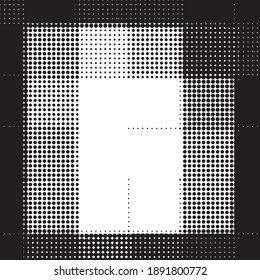 Fondo vectorial geométrico monocromo. Resumen del patrón de ilustración de medio tono. Textura vintage