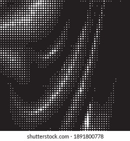 Monochrome geometric vector background. Abstract halftone illustration pattern. Vintage texture