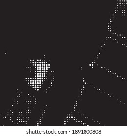Monochrome geometric vector background. Abstract halftone illustration pattern. Vintage texture