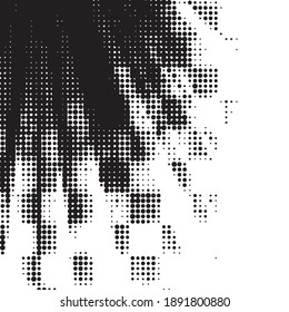 Fondo vectorial geométrico monocromo. Resumen del patrón de ilustración de medio tono. Textura vintage