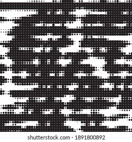 Fondo vectorial geométrico monocromo. Resumen del patrón de ilustración de medio tono. Textura vintage