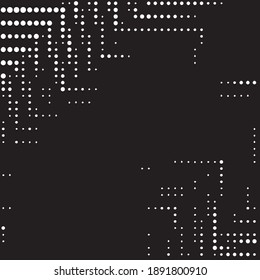 Fondo vectorial geométrico monocromo. Resumen del patrón de ilustración de medio tono. Textura vintage