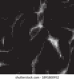 Monochrome geometric vector background. Abstract halftone illustration pattern. Vintage texture