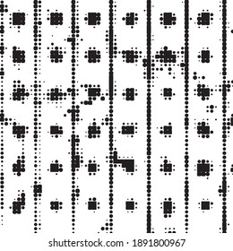 Monochrome geometric vector background. Abstract halftone illustration pattern. Vintage texture
