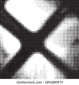 Fondo vectorial geométrico monocromo. Resumen del patrón de ilustración de medio tono. Textura vintage