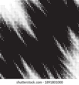 Monochrome geometric vector background. Abstract halftone illustration pattern. Vintage texture