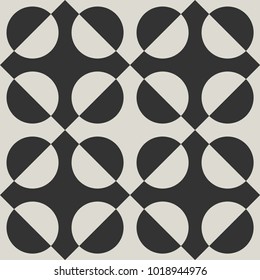 Monochrome geometric vector seamless pattern. Modern abstract monochrome pattern for textile or procelain tile design.