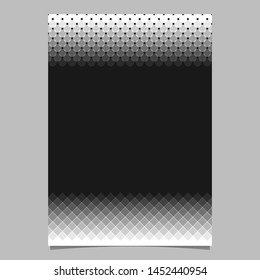 Monochrome geometrical abstract halftone pattern brochure design - vector document graphic from squares and circles