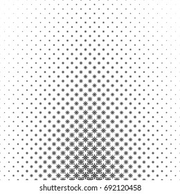 Monochrome geometrical flower pattern - abstract floral vector background graphic design from curved shapes